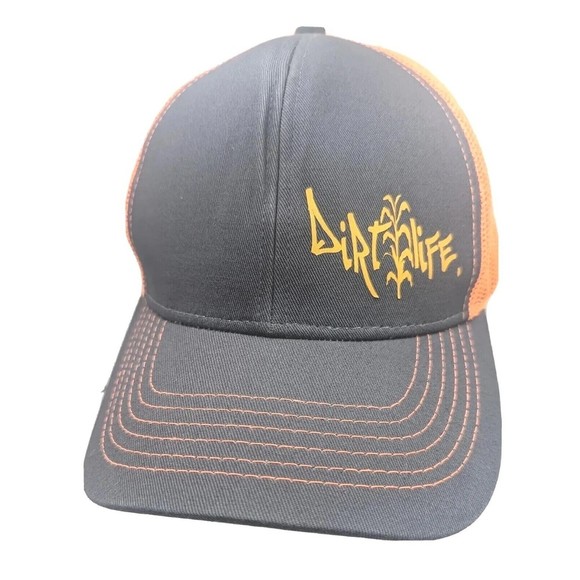 Snapback Other - DirtLife Graphic Logo Dirt Bikers Orange Grey Mesh Snapback Truckers Hat Cap